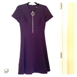 DKNY. A-line dress. Dark purple. Knee length. 4.